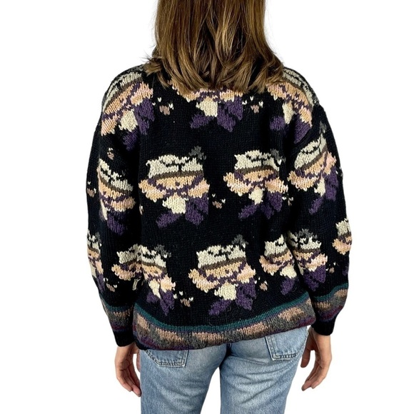 BROOKS BROTHERS 1818 VINTAGE CHUNKY 100% WOOL HANDKNIT CARDIGAN SWEATER - Picture 3 of 16
